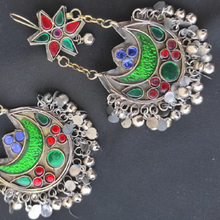 Load image into Gallery viewer, Kuchi Green Dangle Earrings