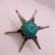 Load image into Gallery viewer, Turquoise Stone Star Ring, Star Massive Ring