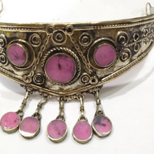 Load image into Gallery viewer, Ethnic Pink Stone Boho Girls Crown Necklace