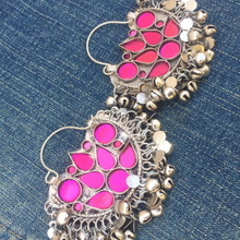 Load image into Gallery viewer, Silver Kuchi Bali Pink Earrings