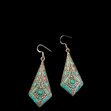 Load image into Gallery viewer, Traditional Handmade Tribal Turquoise Earrings