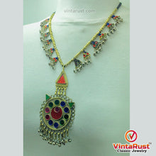 Load image into Gallery viewer, Antique Beaded Chain Pendant Necklace
