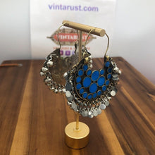 Load image into Gallery viewer, Blue and Silver Hoop Style Earrings