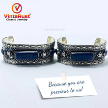 Load image into Gallery viewer, Tribal Kuchi Handcuff Bracelet With Stones and Beads