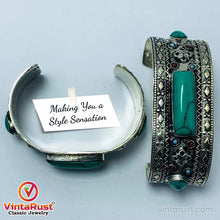 Load image into Gallery viewer, Tribal Kuchi Handcuff Bracelet With Stones and Beads
