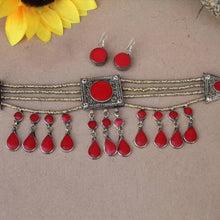 Load image into Gallery viewer, Kuchi Choker With Stones and Earrings Set