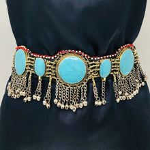 Load image into Gallery viewer, Handmade Kuchi Stones Belt With Silver Bells