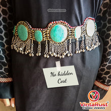 Load image into Gallery viewer, Handmade Kuchi Stones Belt With Silver Bells