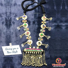 Load image into Gallery viewer, Long Amulet Style Pendant Necklace With Bells