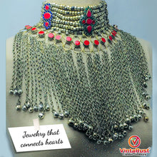 Load image into Gallery viewer, Silver Gypsy Choker Necklace With Long Dangling Bells