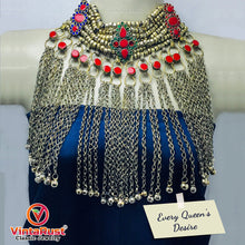 Load image into Gallery viewer, Silver Gypsy Choker Necklace With Long Dangling Bells