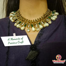 Load image into Gallery viewer, Afghan Metal Choker Necklace With Pearls