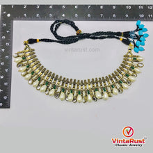 Load image into Gallery viewer, Handmade Tribal Metal Choker Necklace with Pearls