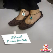 Load image into Gallery viewer, Afghan Tribal Coins and Glass Stone Bell Anklet Pair