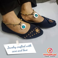 Load image into Gallery viewer, Tribal Coins and Glass Stone Bells Anklet Pair