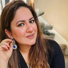 Load image into Gallery viewer, Tribal Coins Earring With Glass Stones