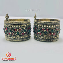 Load image into Gallery viewer, Vintage Handcuffs Bracelet, Tribal Boho Cuff