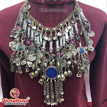 Load image into Gallery viewer, Tribal Vintage Silver Kuchi Fish Oversized Choker Necklace