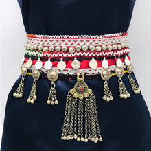 Load image into Gallery viewer, Handmade Belt with Turkman Hanging Beads