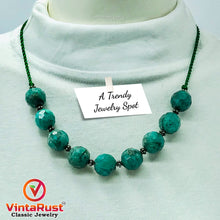 Load image into Gallery viewer, Amazonite Stone Beaded Choker Necklace