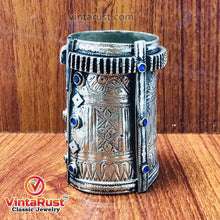 Load image into Gallery viewer, Antique Afghan Cuff Bracelet With Blue Glass Stones