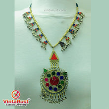 Load image into Gallery viewer, Antique Beaded Chain Pendant Necklace