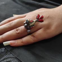 Load image into Gallery viewer, Antique Bird-Inspired Gemstone Ring