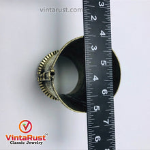 Load image into Gallery viewer, Antique Afghan Cuff Bracelet With Blue Glass Stones