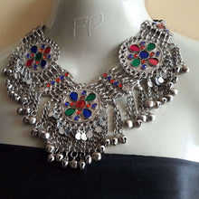 Load image into Gallery viewer, Antique Silver Kuchi Afghani Necklace