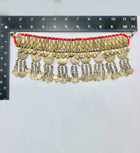 Load image into Gallery viewer, Rustic Choker Necklace with Golden Metal Motifs and Vintage Coins