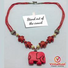 Load image into Gallery viewer, Beaded Multilayer Necklace with Elephant Shape Pendant