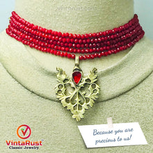 Load image into Gallery viewer, Tribal Beaded Necklace With Dangling Motif