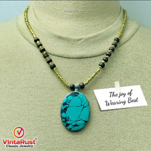 Load image into Gallery viewer, Beaded Statement Necklaces With Pendant Stone