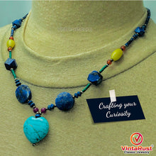 Load image into Gallery viewer, Vintage Lapis and Turquoise Stones Beaded Necklace