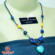 Load image into Gallery viewer, Vintage Lapis and Turquoise Stones Beaded Necklace