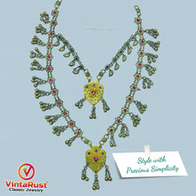 Load image into Gallery viewer, Bib Necklace With Two Layers Pendants