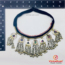 Load image into Gallery viewer, Black Beaded Necklace With Dangling Coins Pendants
