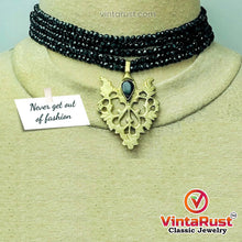 Load image into Gallery viewer, Black Beads With Motif Jewelry Set