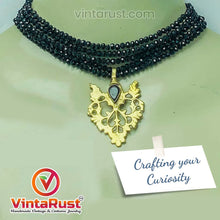 Load image into Gallery viewer, Black Beads With Motif Jewelry Set