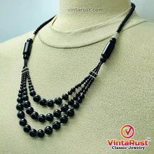 Load image into Gallery viewer, Black Multilayers Beaded Necklace