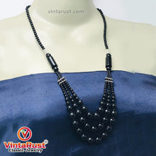 Load image into Gallery viewer, Black Multilayers Beaded Necklace