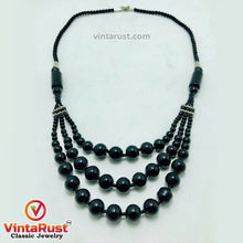 Load image into Gallery viewer, Black Multilayers Beaded Necklace
