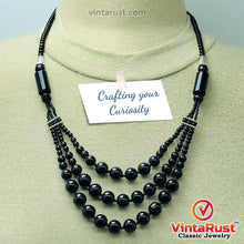 Load image into Gallery viewer, Black Multilayers Beaded Necklace