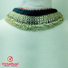Load image into Gallery viewer, Black and Silver Kuchi Metal Bells Choker Necklace