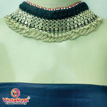 Load image into Gallery viewer, Black and Silver Kuchi Metal Bells Choker Necklace