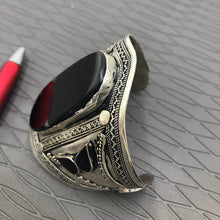 Load image into Gallery viewer, Afghan Black Stone Big Cuff Bracelet