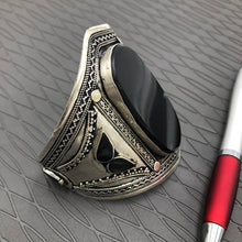 Load image into Gallery viewer, Afghan Black Stone Big Cuff Bracelet