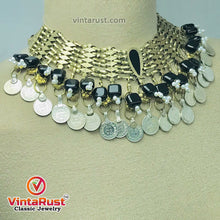 Load image into Gallery viewer, Black Stones Statement Collar Choker Necklace