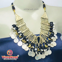 Load image into Gallery viewer, Black Stones Statement Collar Choker Necklace