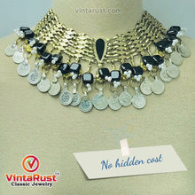 Load image into Gallery viewer, Black Stones Statement Collar Choker Necklace